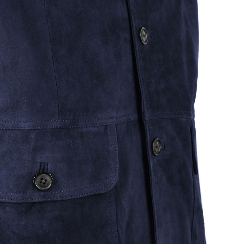 Blue Calfskin Jacket - ventzia