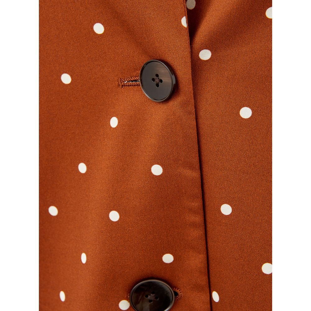 Chic Cotton Brown Jacket for the Modern Woman - ventzia
