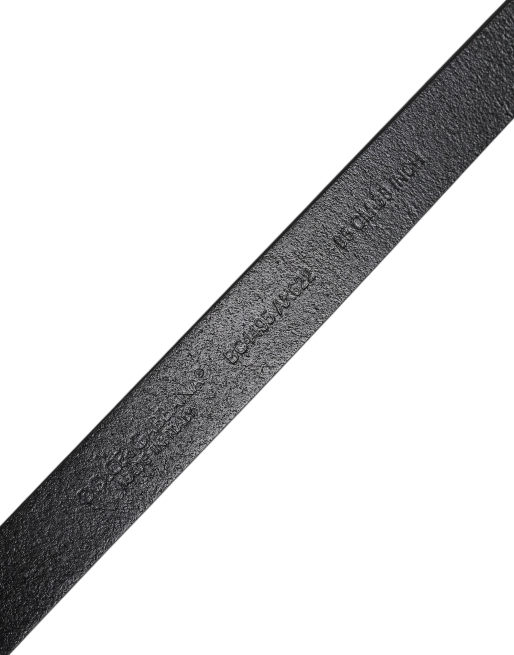 Black Calfskin Classic Metal Logo Buckle Belt - ventzia