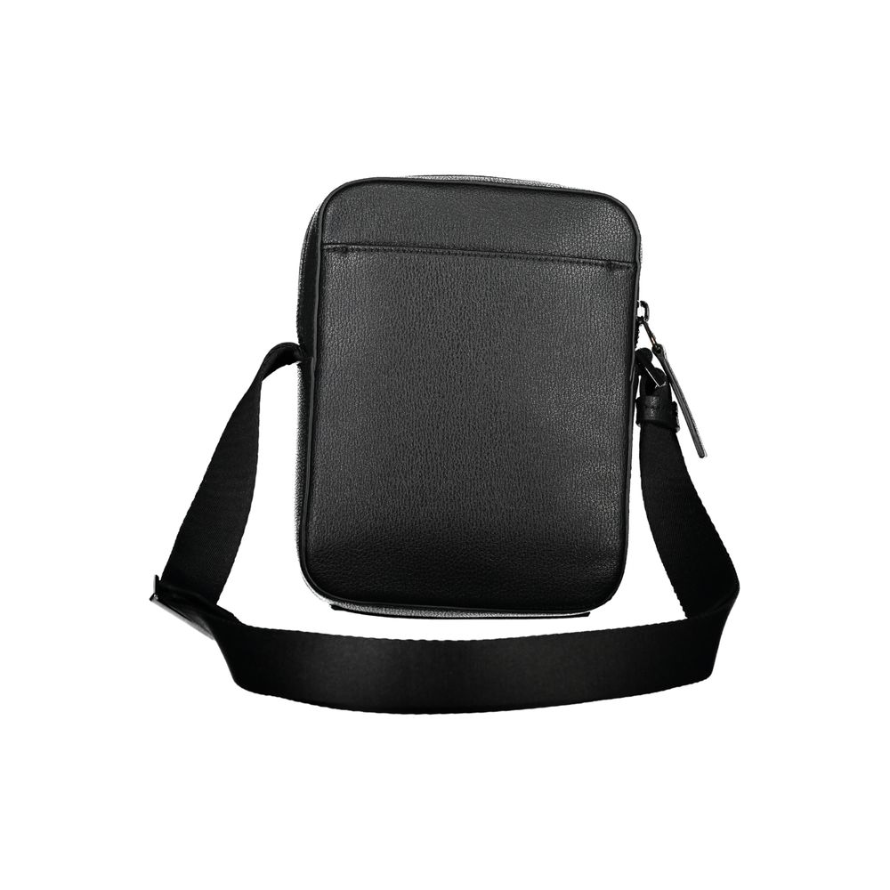 Sleek Black Shoulder Bag with Logo Detail - ventzia