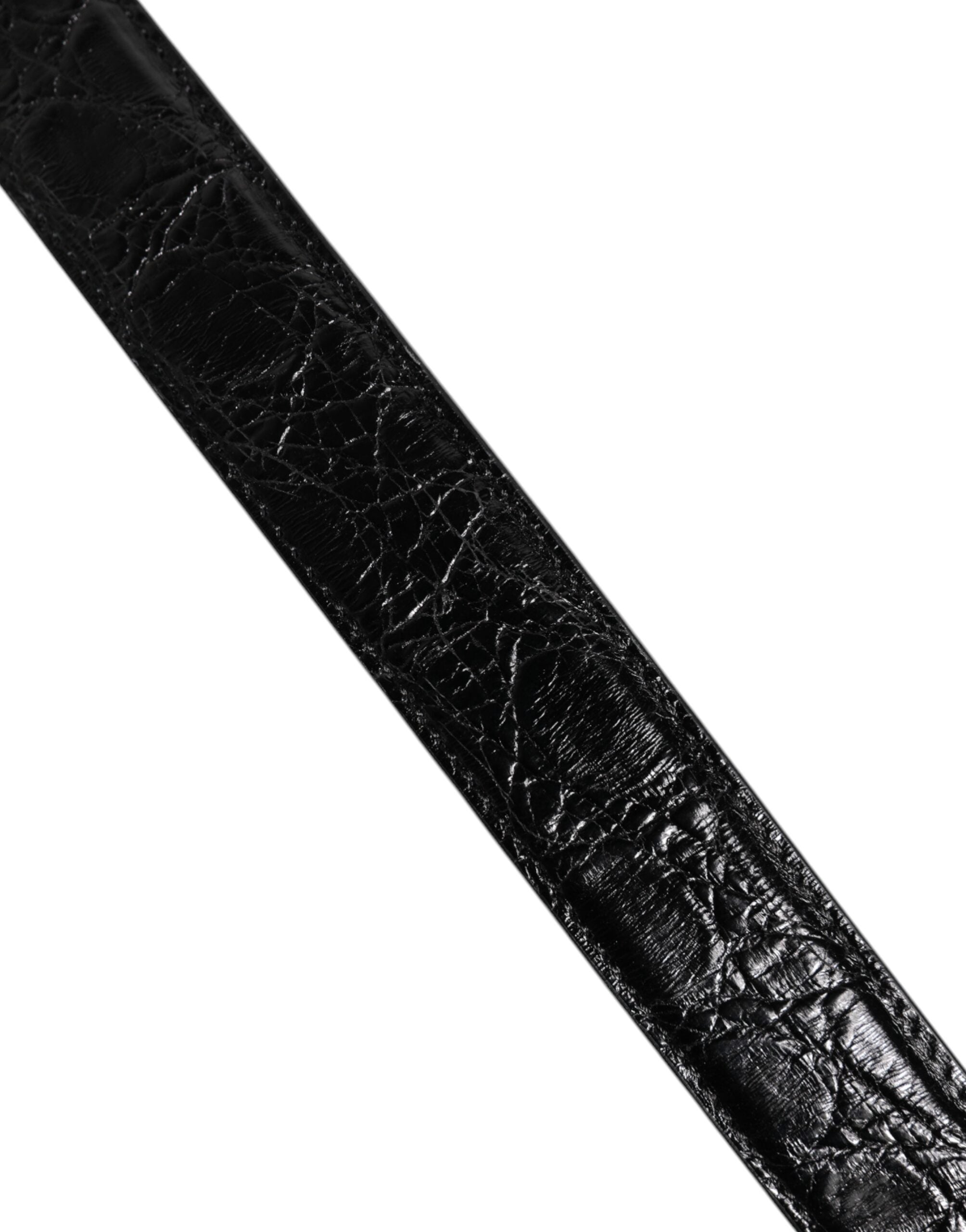 Black Alligator Leather Bag Shoulder Strap - ventzia