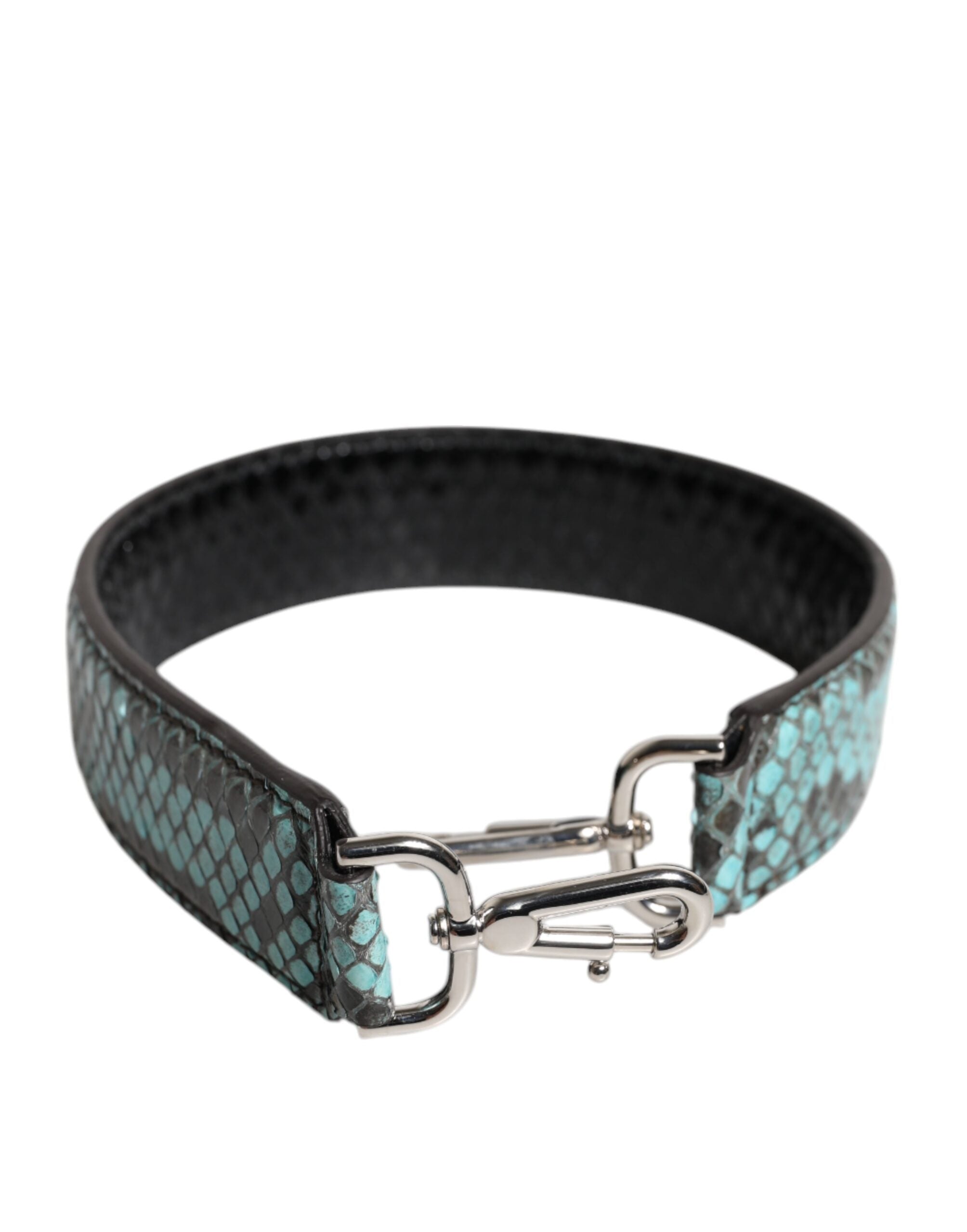 Black Blue Exotic Leather Bag Shoulder Strap - ventzia