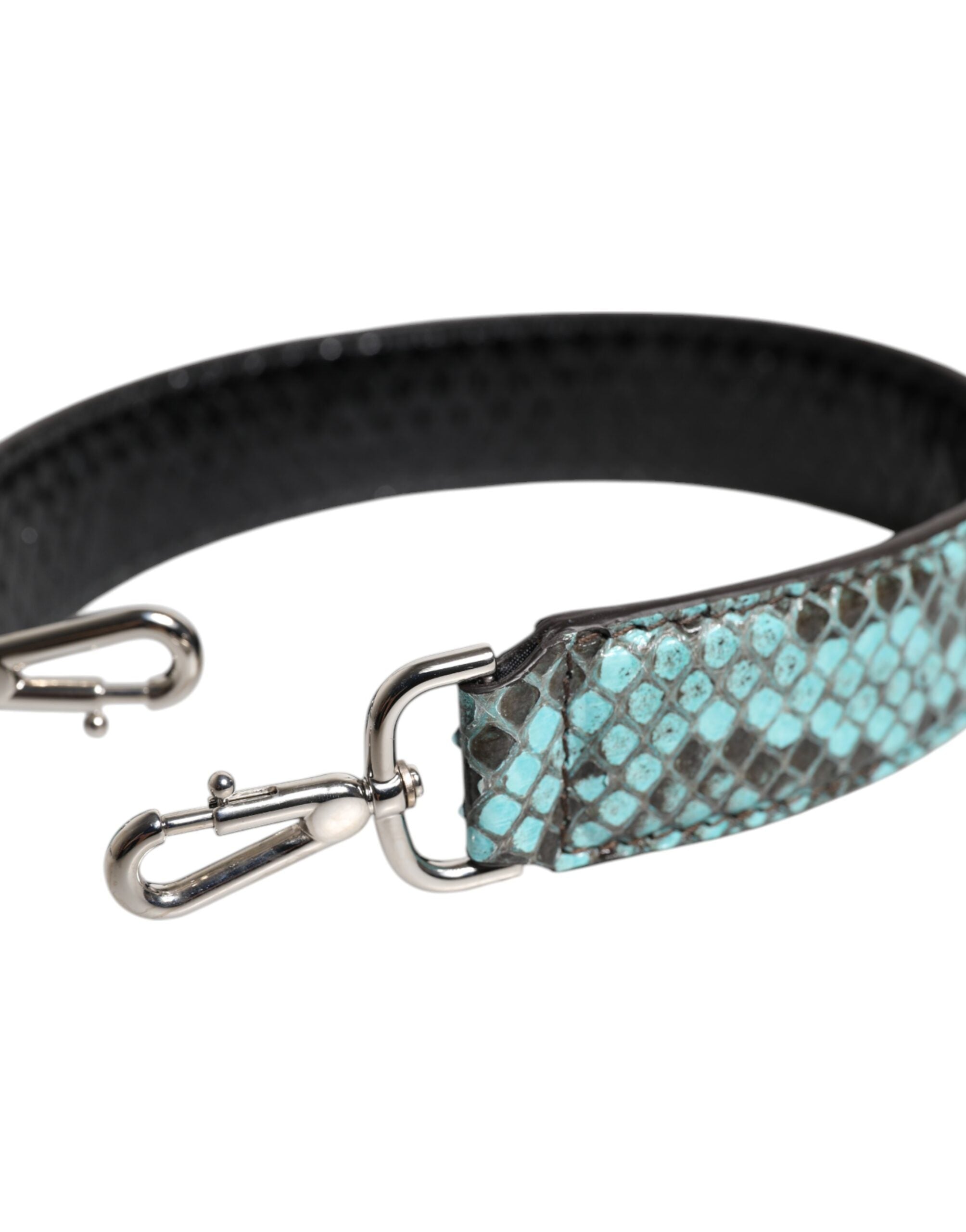 Black Blue Exotic Leather Bag Shoulder Strap - ventzia