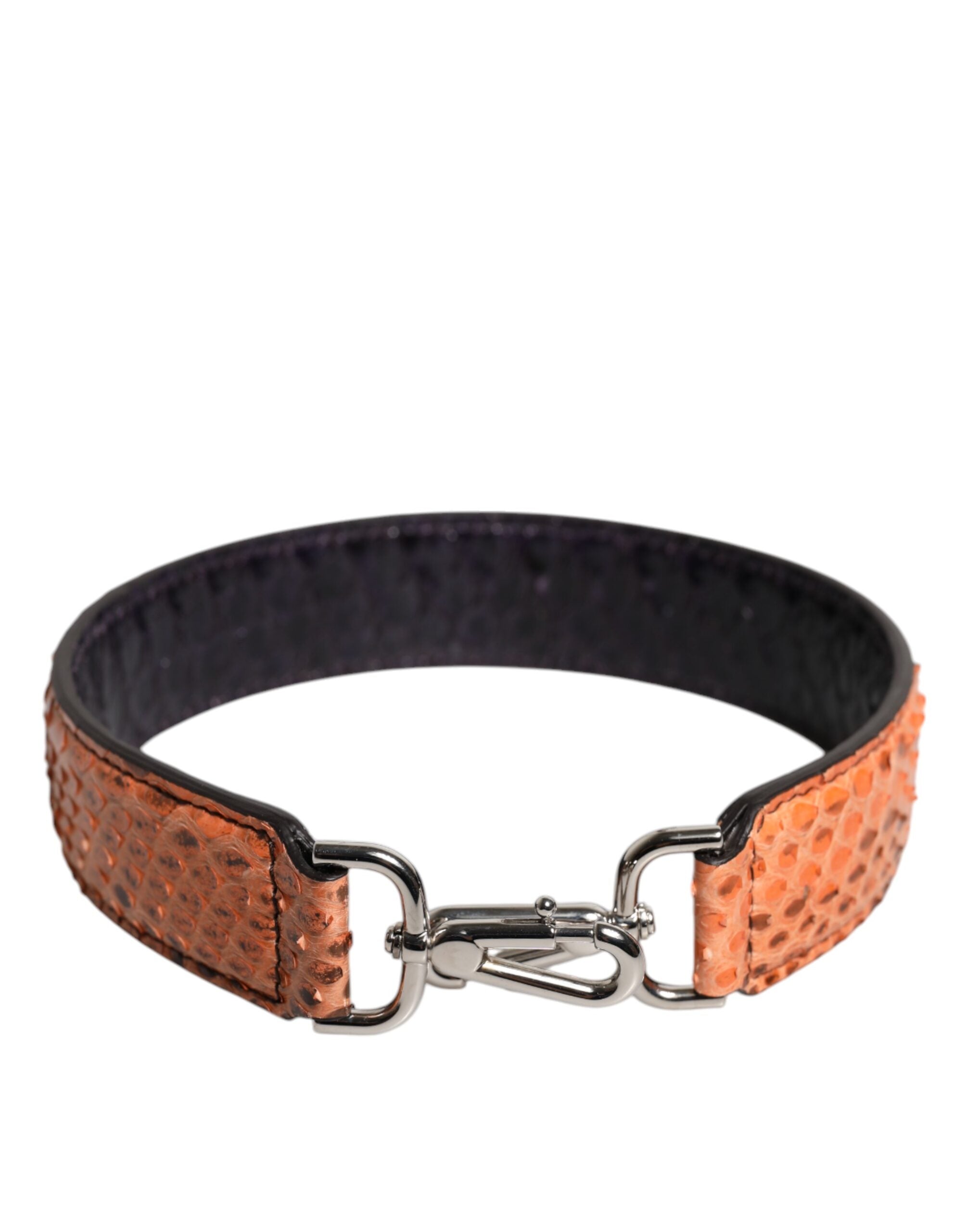 Black Beige Exotic Leather Bag Shoulder Strap - ventzia
