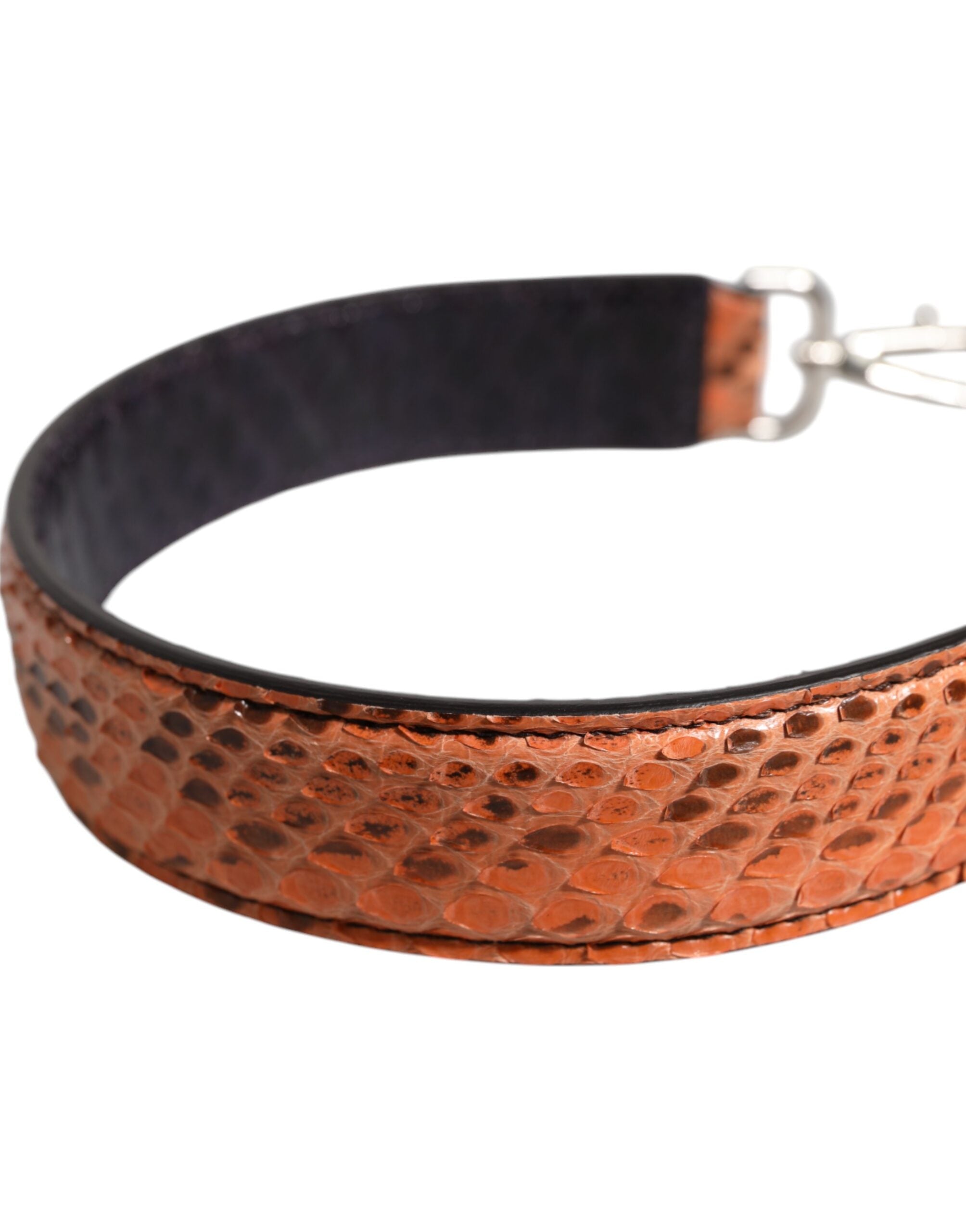 Black Beige Exotic Leather Bag Shoulder Strap - ventzia