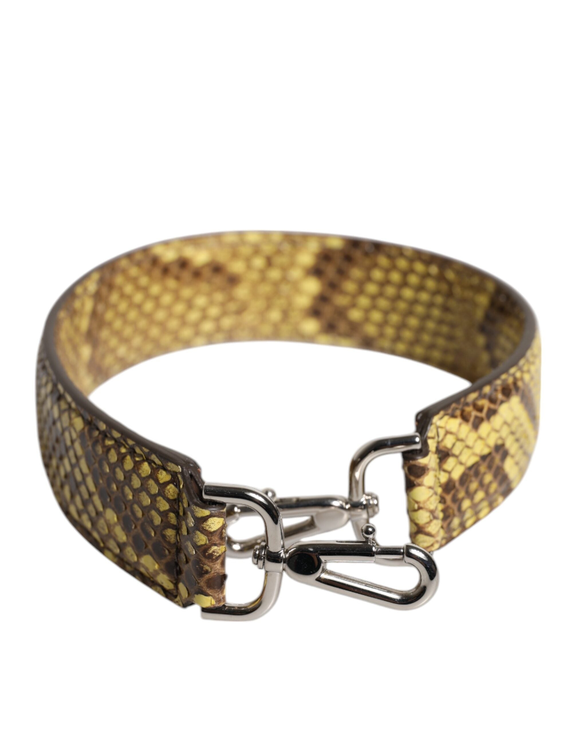 Yellow Exotic Leather Bag Shoulder Strap - ventzia