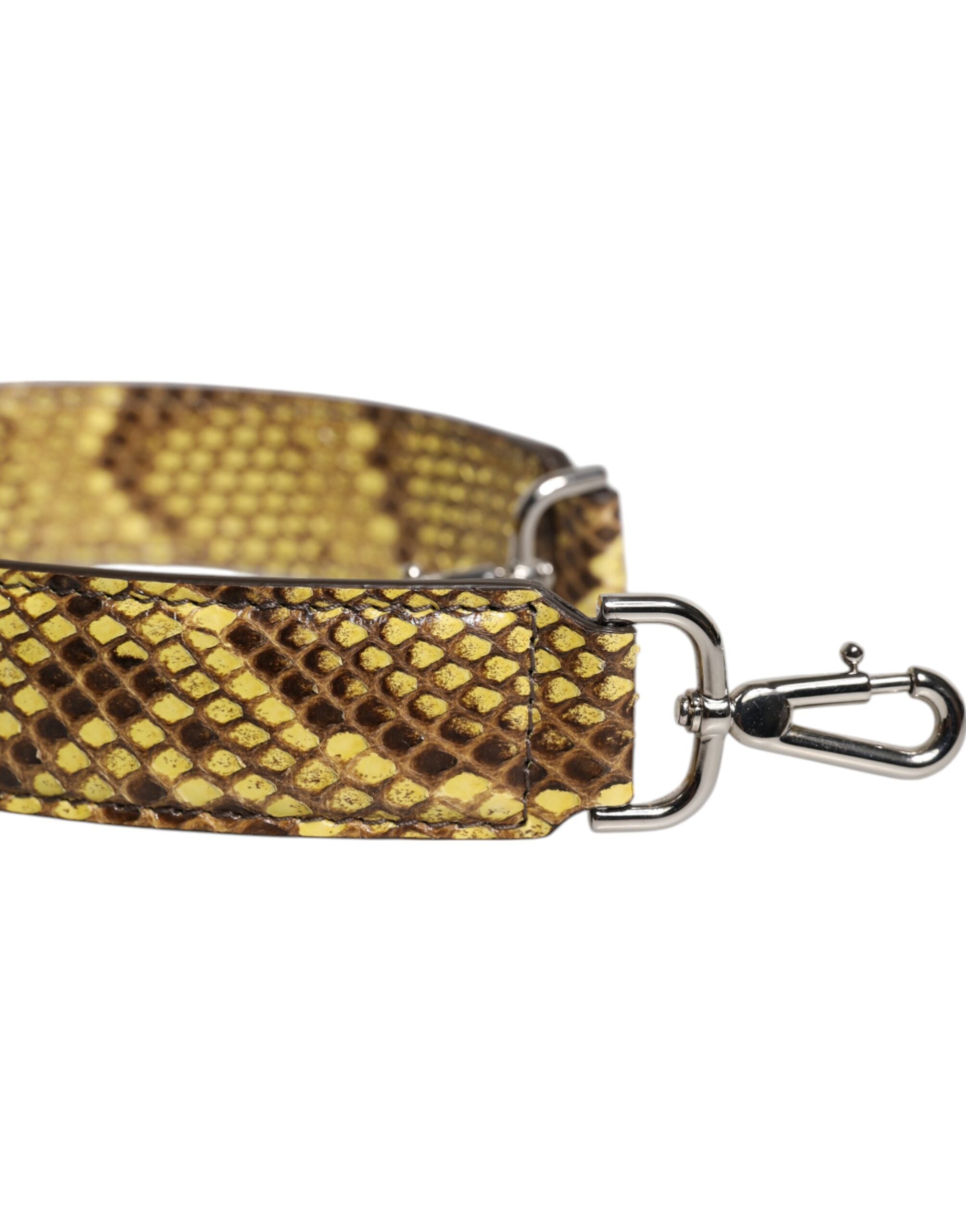 Yellow Exotic Leather Bag Shoulder Strap - ventzia