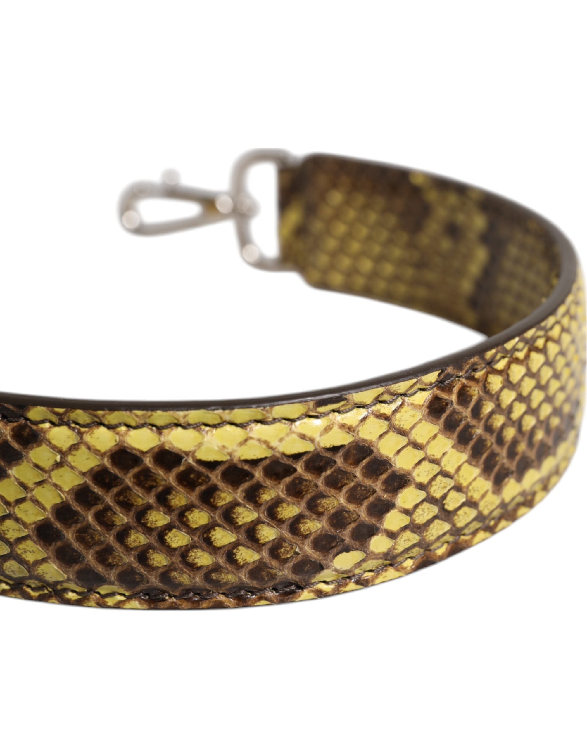 Yellow Exotic Leather Bag Shoulder Strap - ventzia