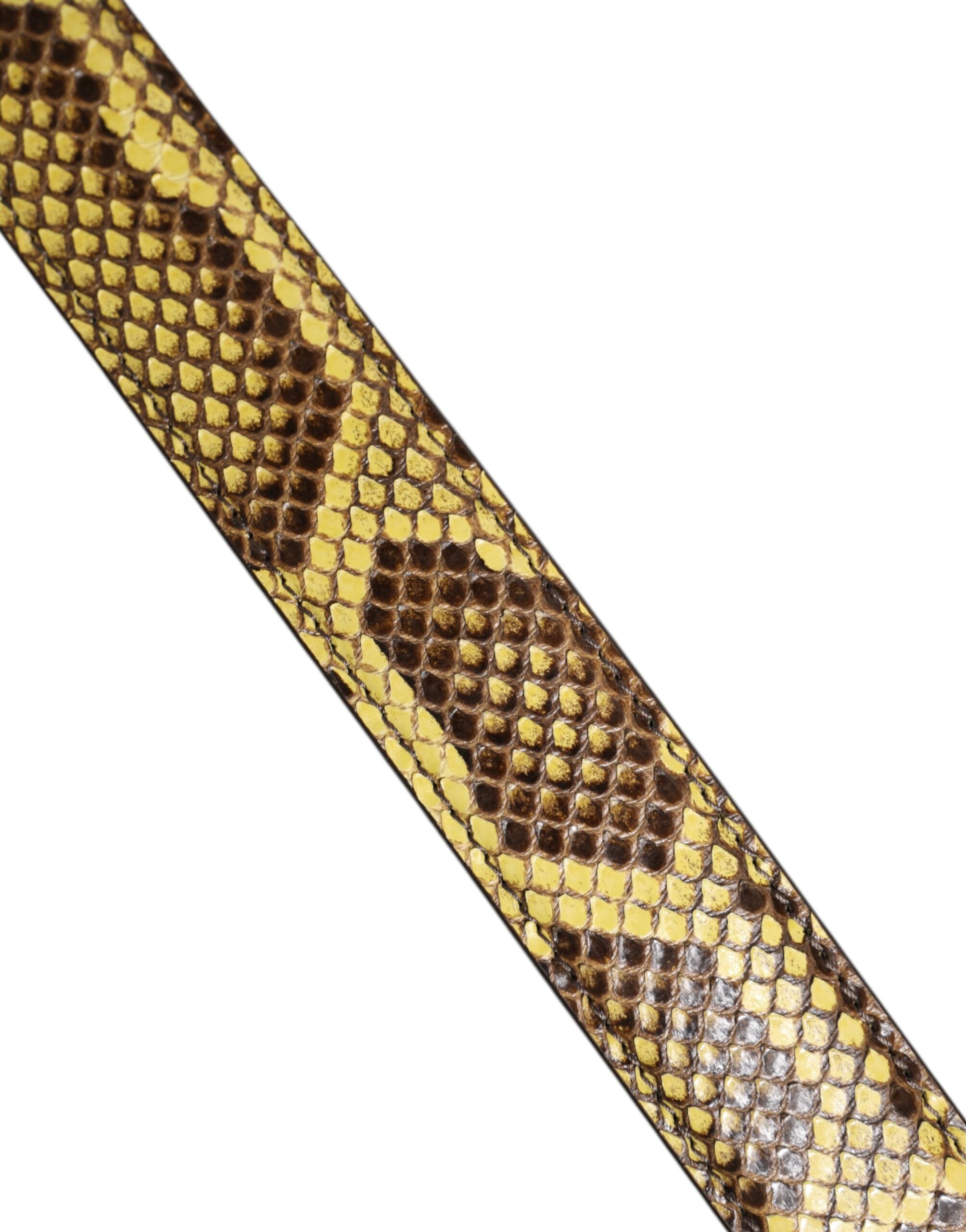 Yellow Exotic Leather Bag Shoulder Strap - ventzia