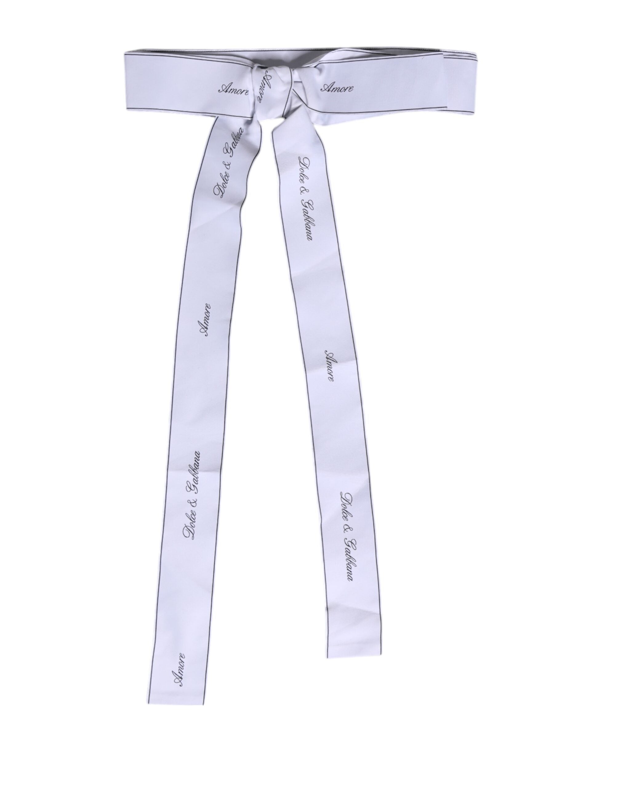 White Waist Ribbon Wide Bow Logo Belt - ventzia