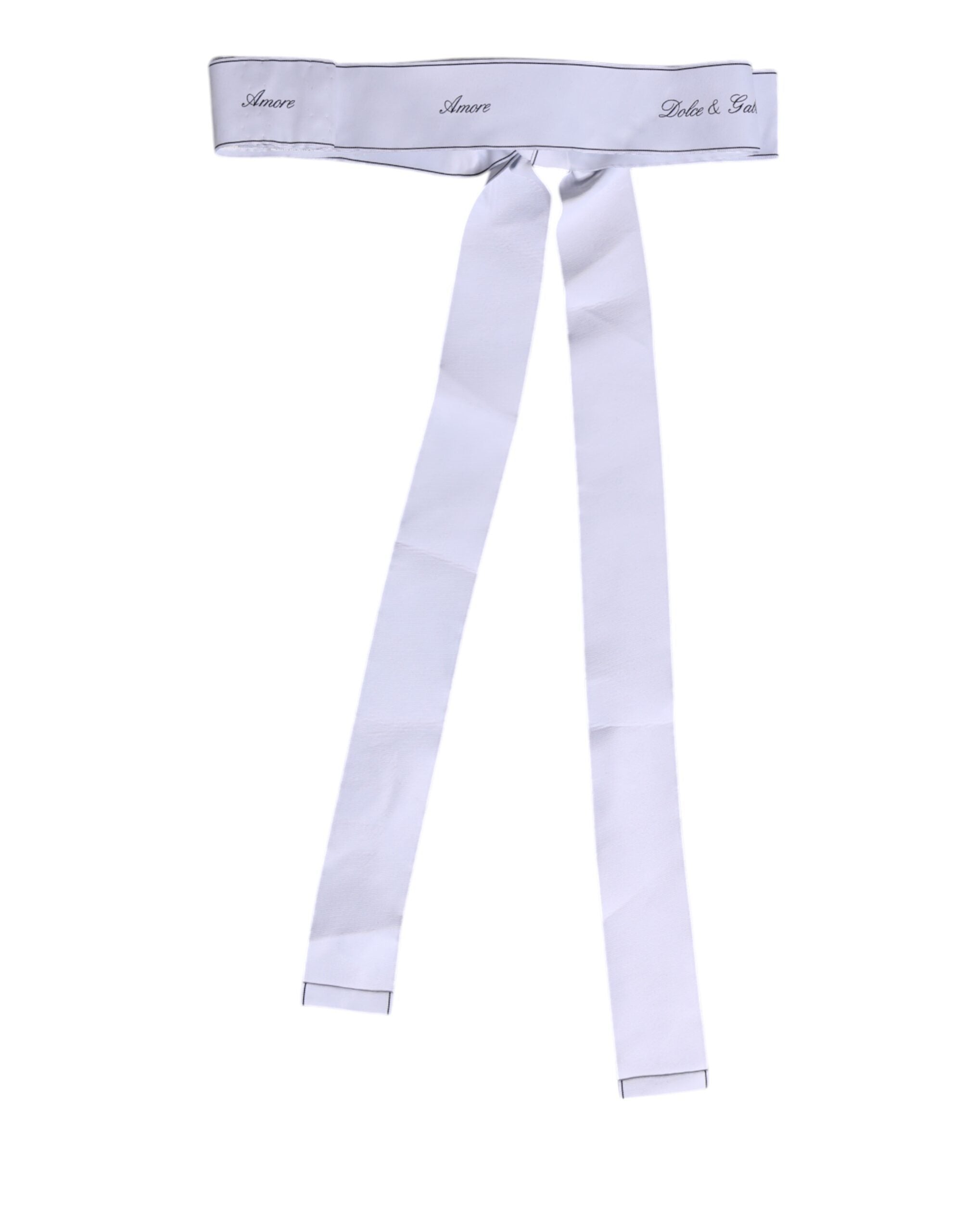 White Waist Ribbon Wide Bow Logo Belt - ventzia