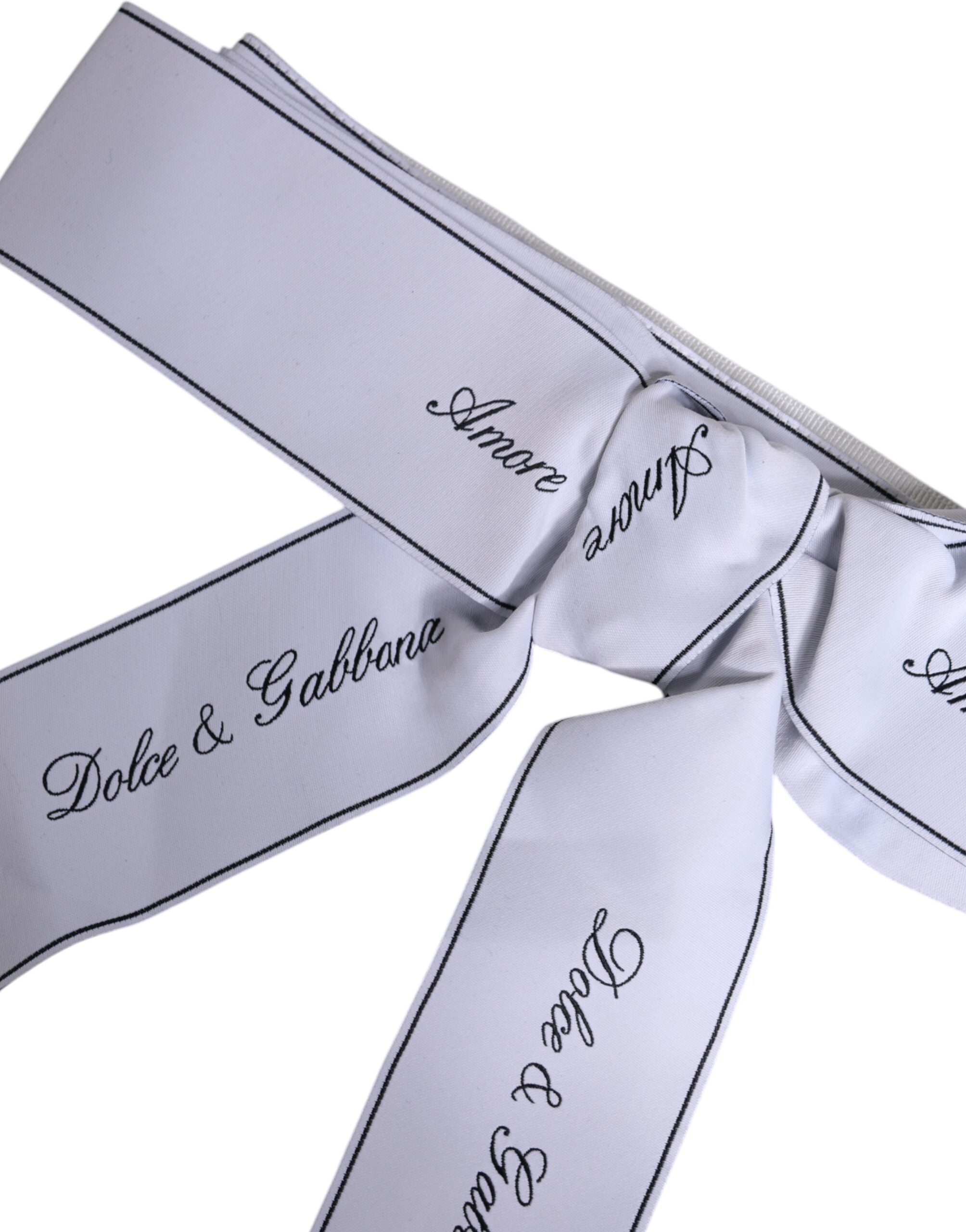White Waist Ribbon Wide Bow Logo Belt - ventzia