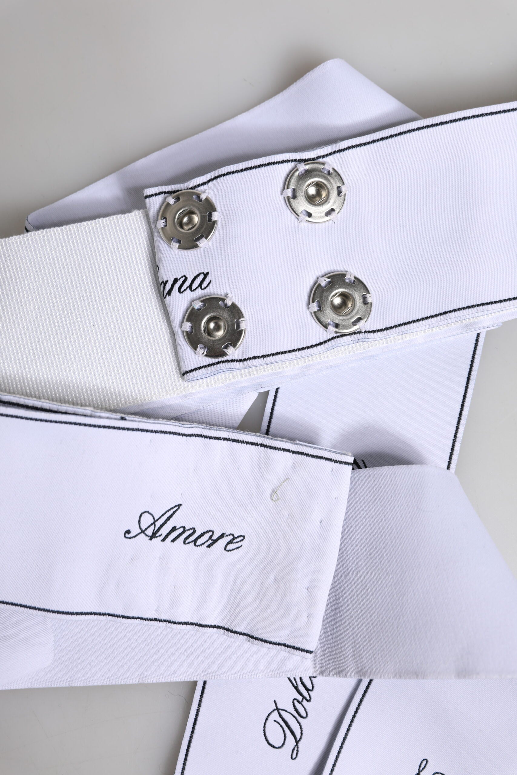 White Waist Ribbon Wide Bow Logo Belt - ventzia