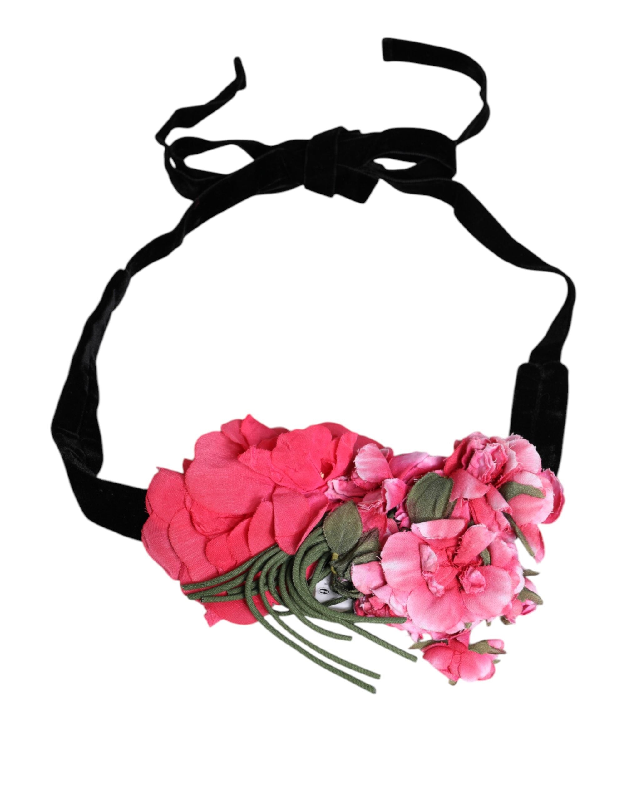 Multicolor Floral Applique Detail Tie Belt - ventzia