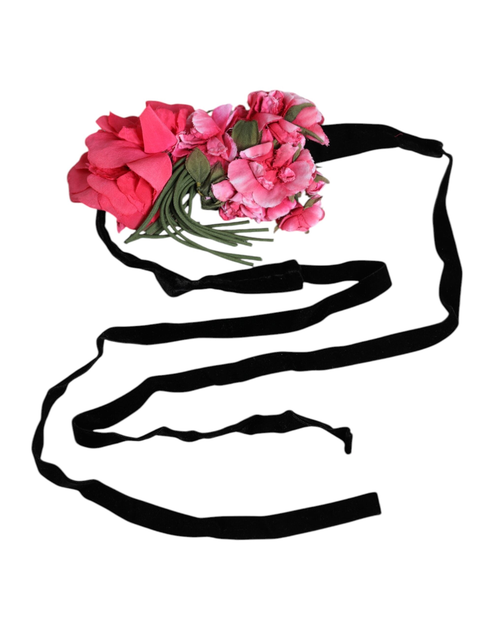 Multicolor Floral Applique Detail Tie Belt - ventzia