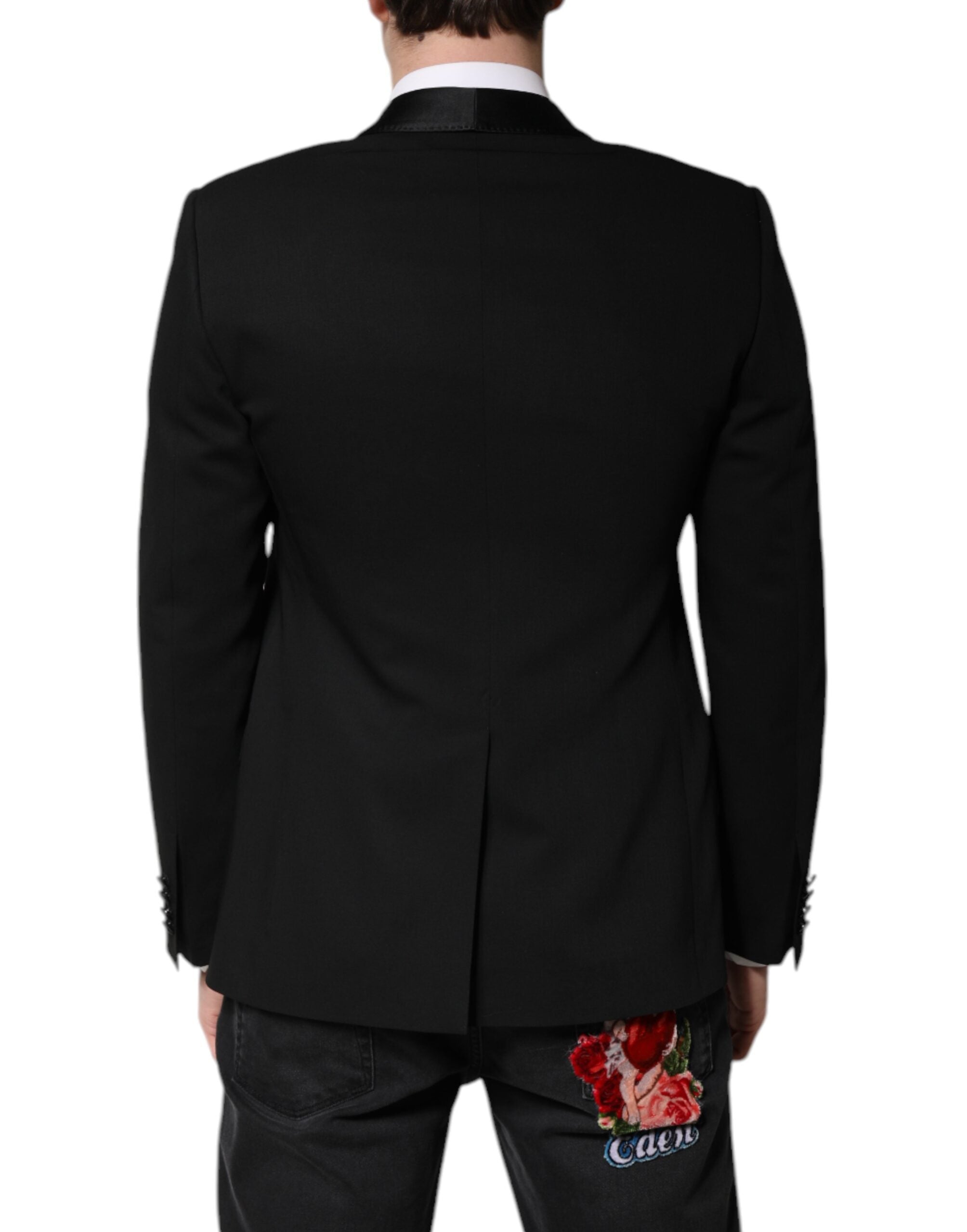 Black Single Breasted Men Coat MARTINI Blazer - ventzia