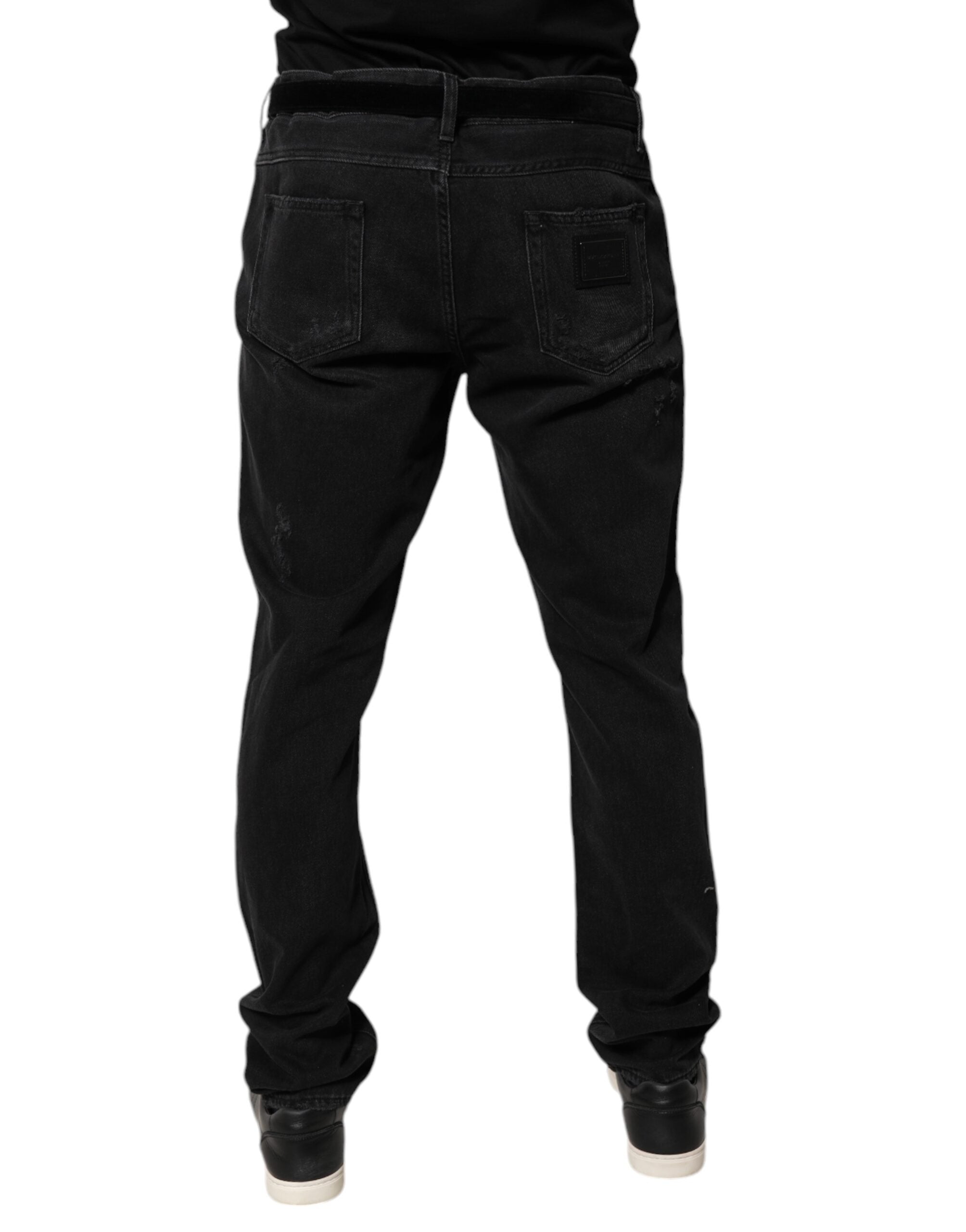 Black Cotton Skinny Men Denim Jeans - ventzia