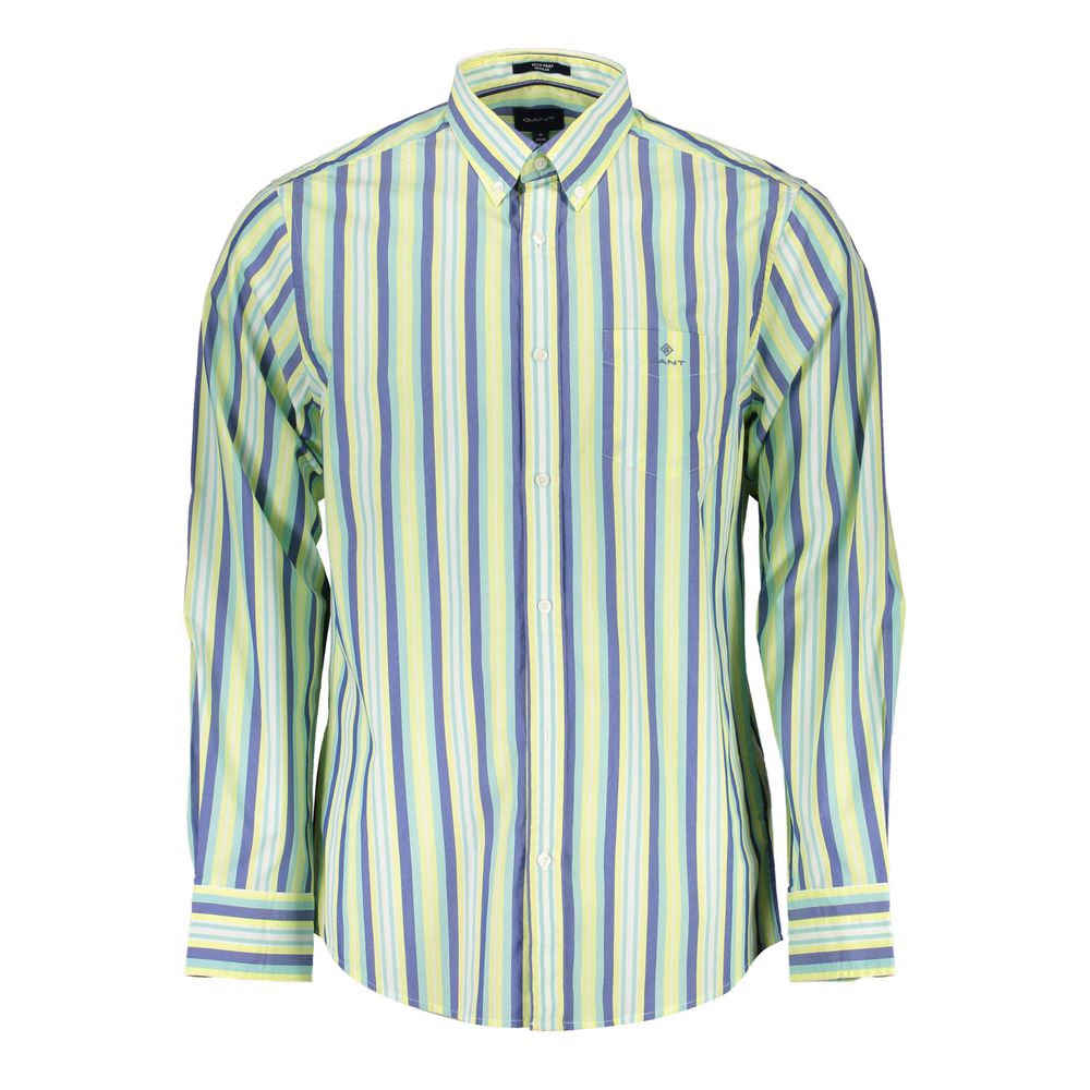 Yellow Cotton Men Shirt - ventzia