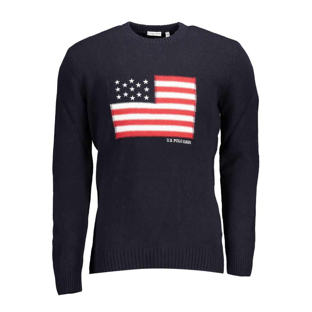 Blue Wool Men Sweater - ventzia