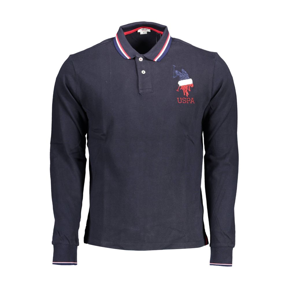 Blue Cotton Men Polo Shirt - ventzia