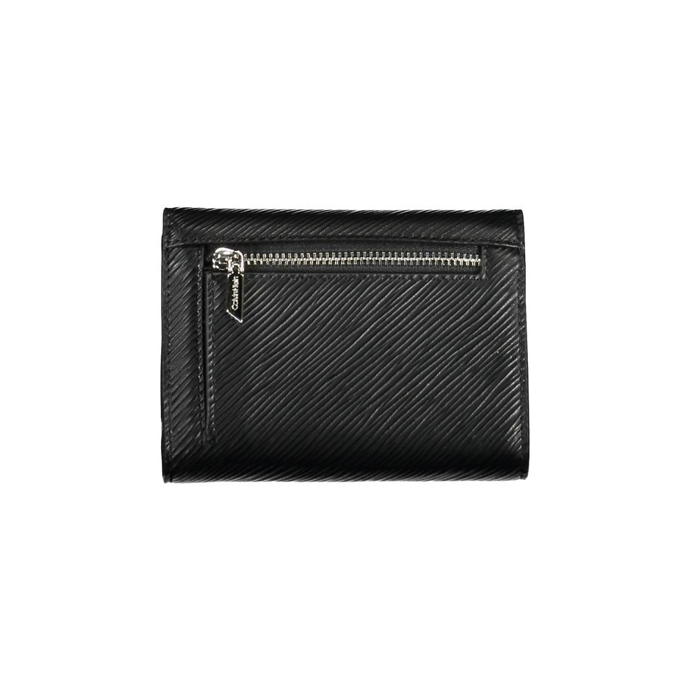Black Polyurethane Women Wallet - ventzia