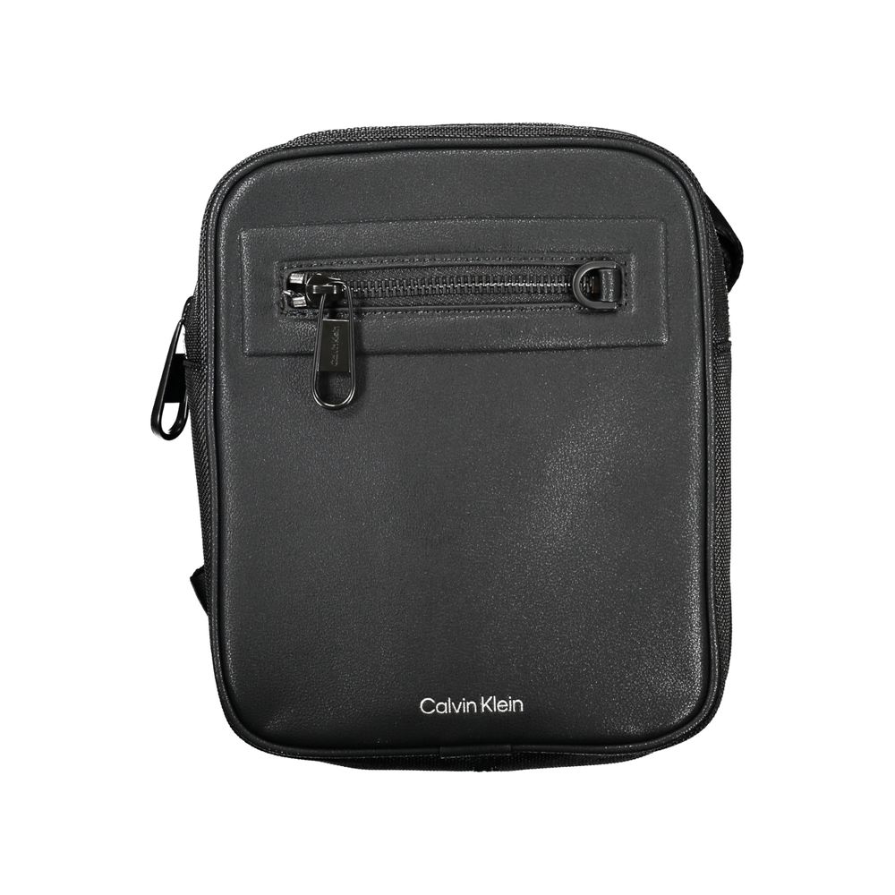 Black Polyester Men's Shoulder Bag - ventzia