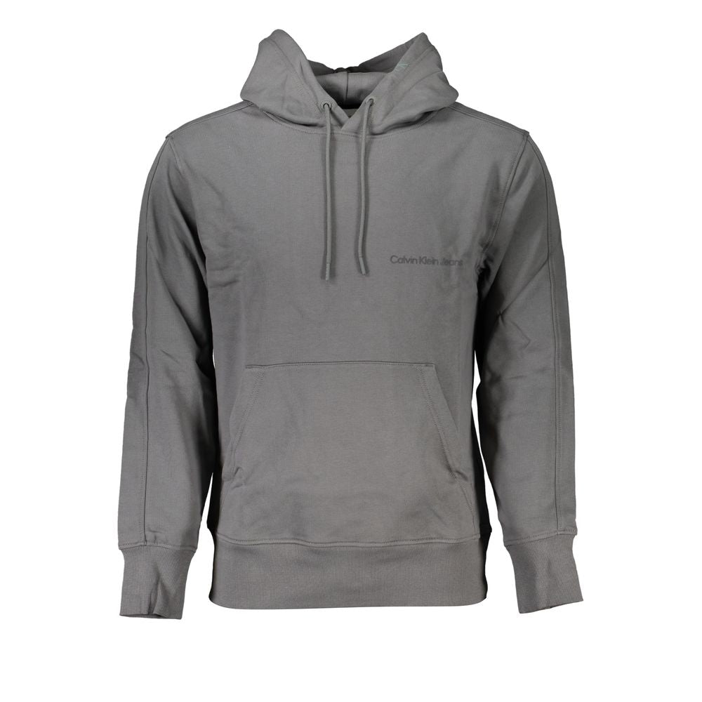 Elegant Gray Hooded Sweatshirt - ventzia