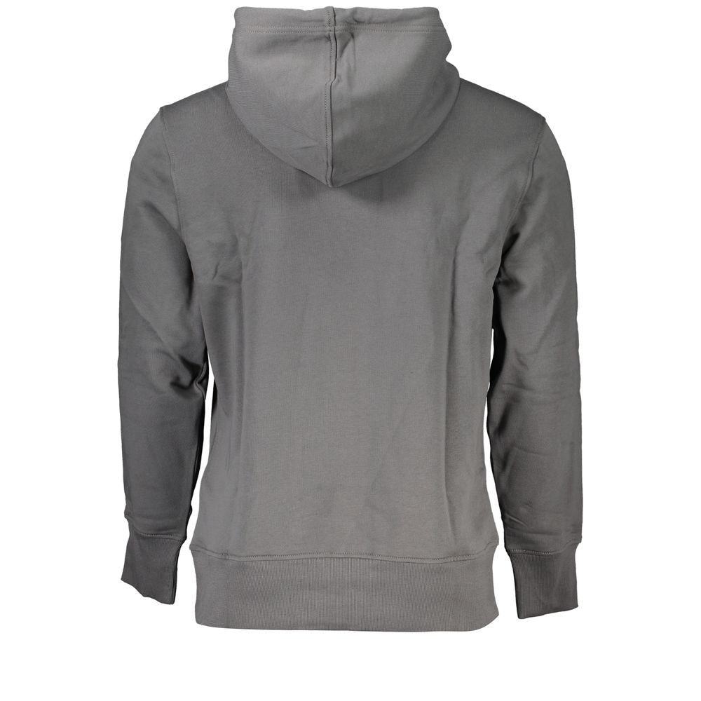 Elegant Gray Hooded Sweatshirt - ventzia