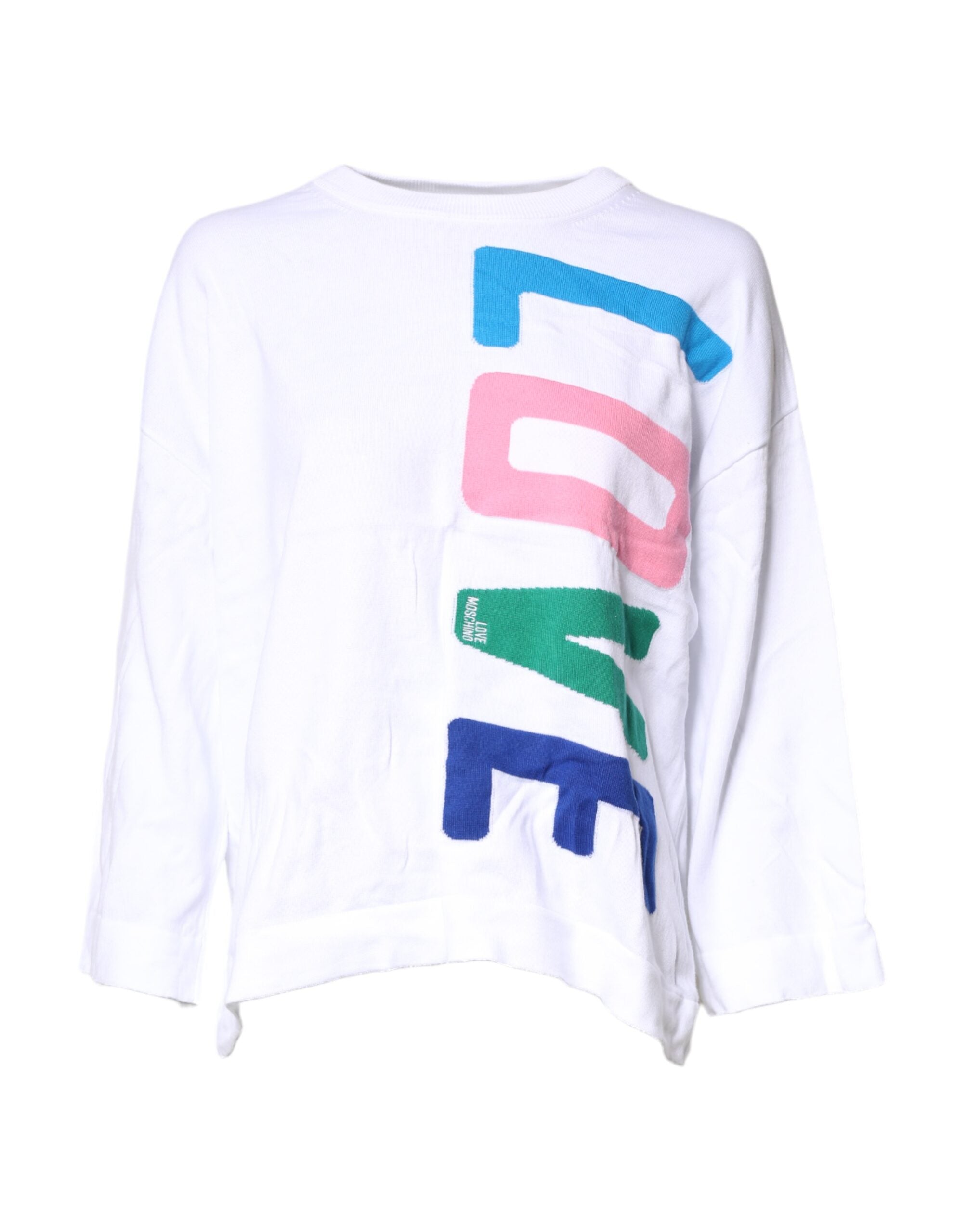 White Graphic Print Cotton Long Sleeves T-shirt - ventzia
