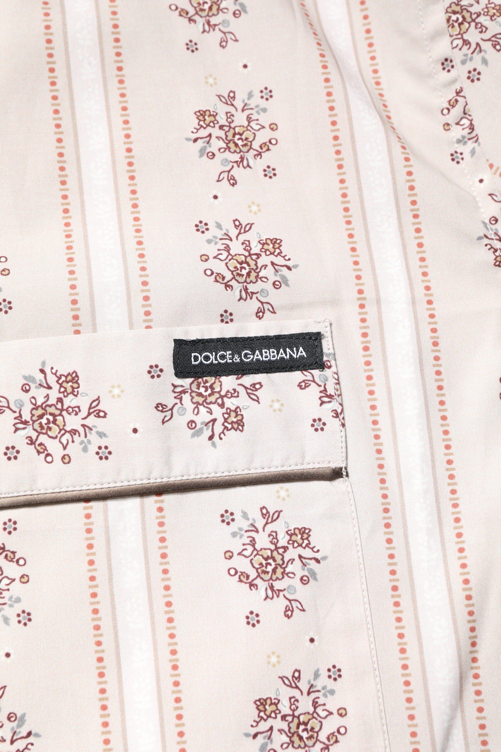 Beige Floral Print Cotton Men Pajama Set Sleepwear - ventzia