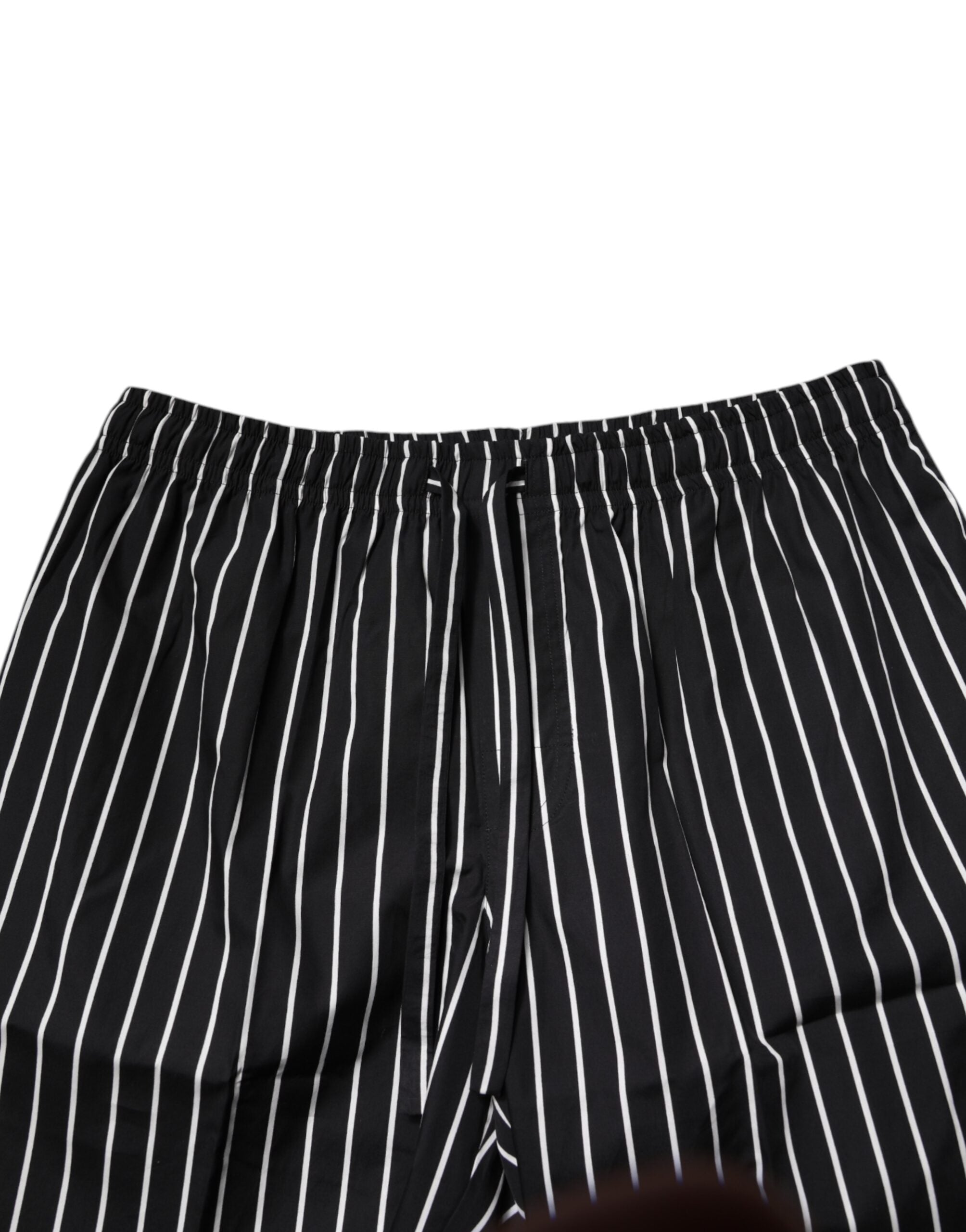 Black White Stripes Cotton Men Pajama Set Sleepwear - ventzia