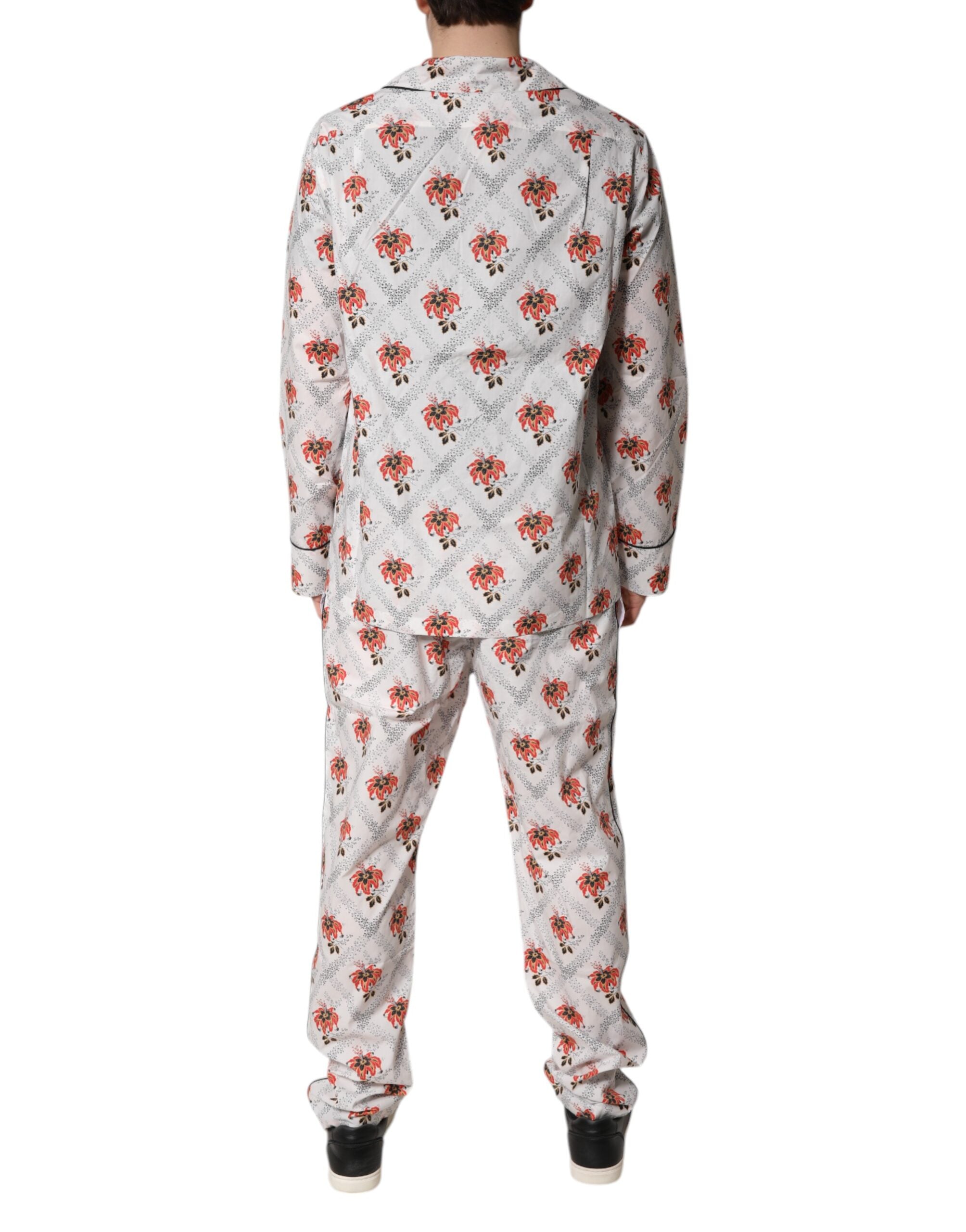 Multicolor Floral Print Cotton Pajama Set Sleepwear - ventzia