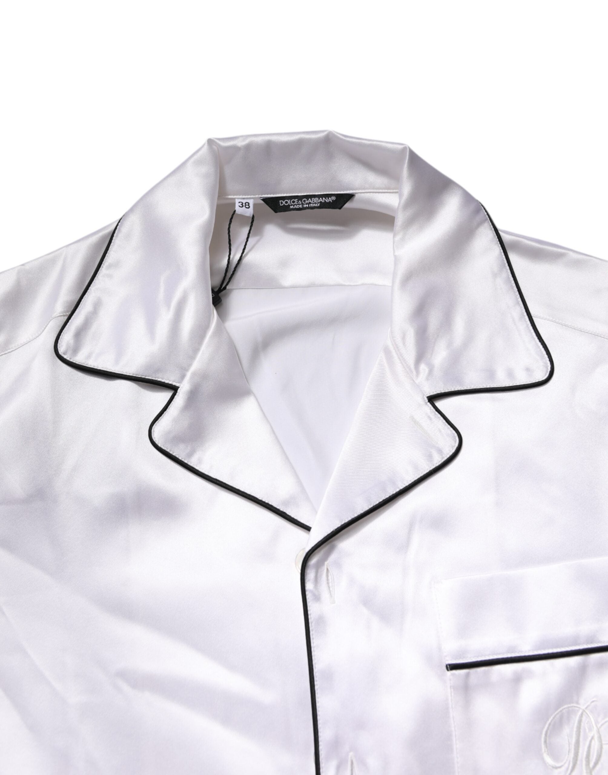 White Satin Silk Men Pajama Set Sleepwear - ventzia