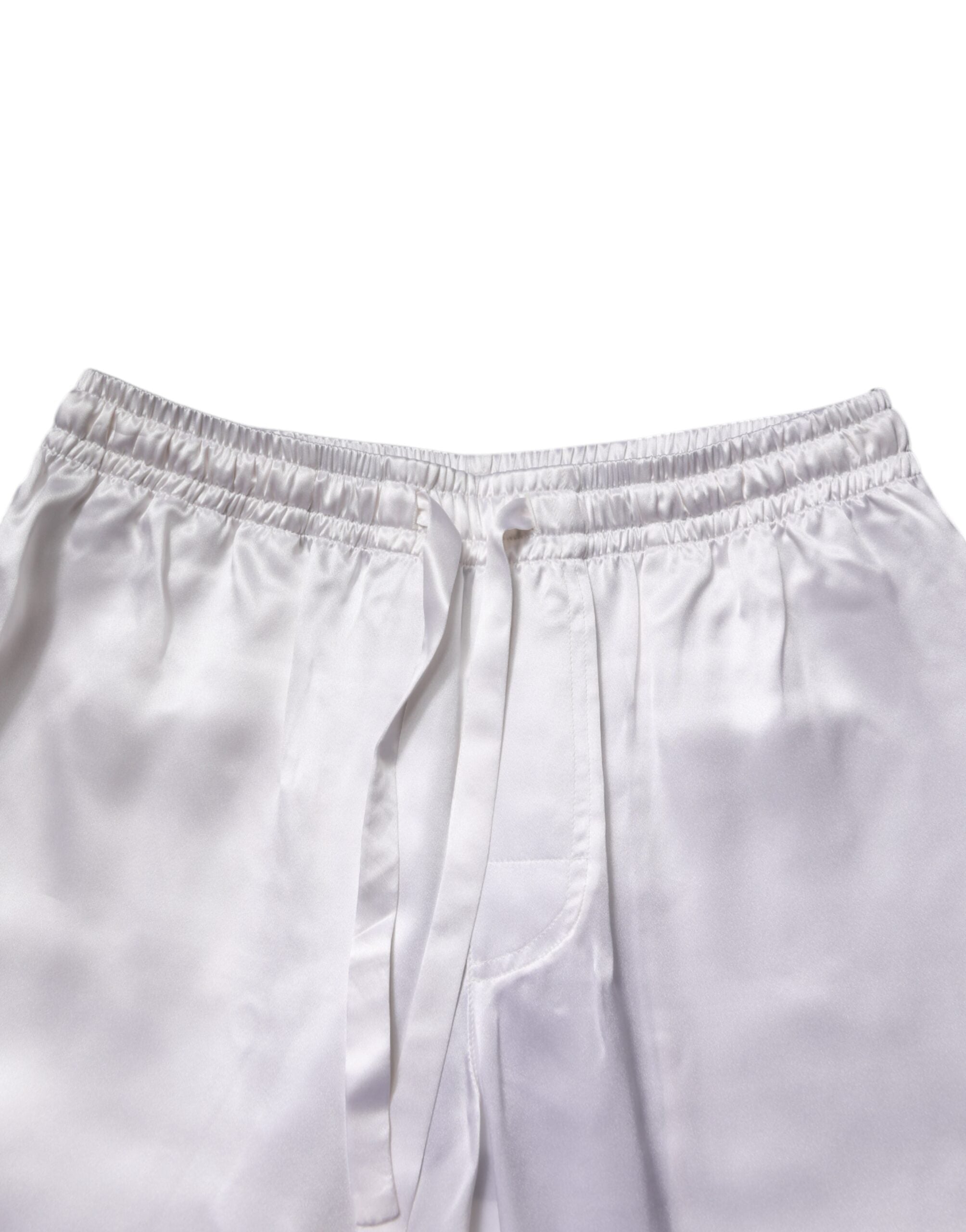 White Satin Silk Men Pajama Set Sleepwear - ventzia