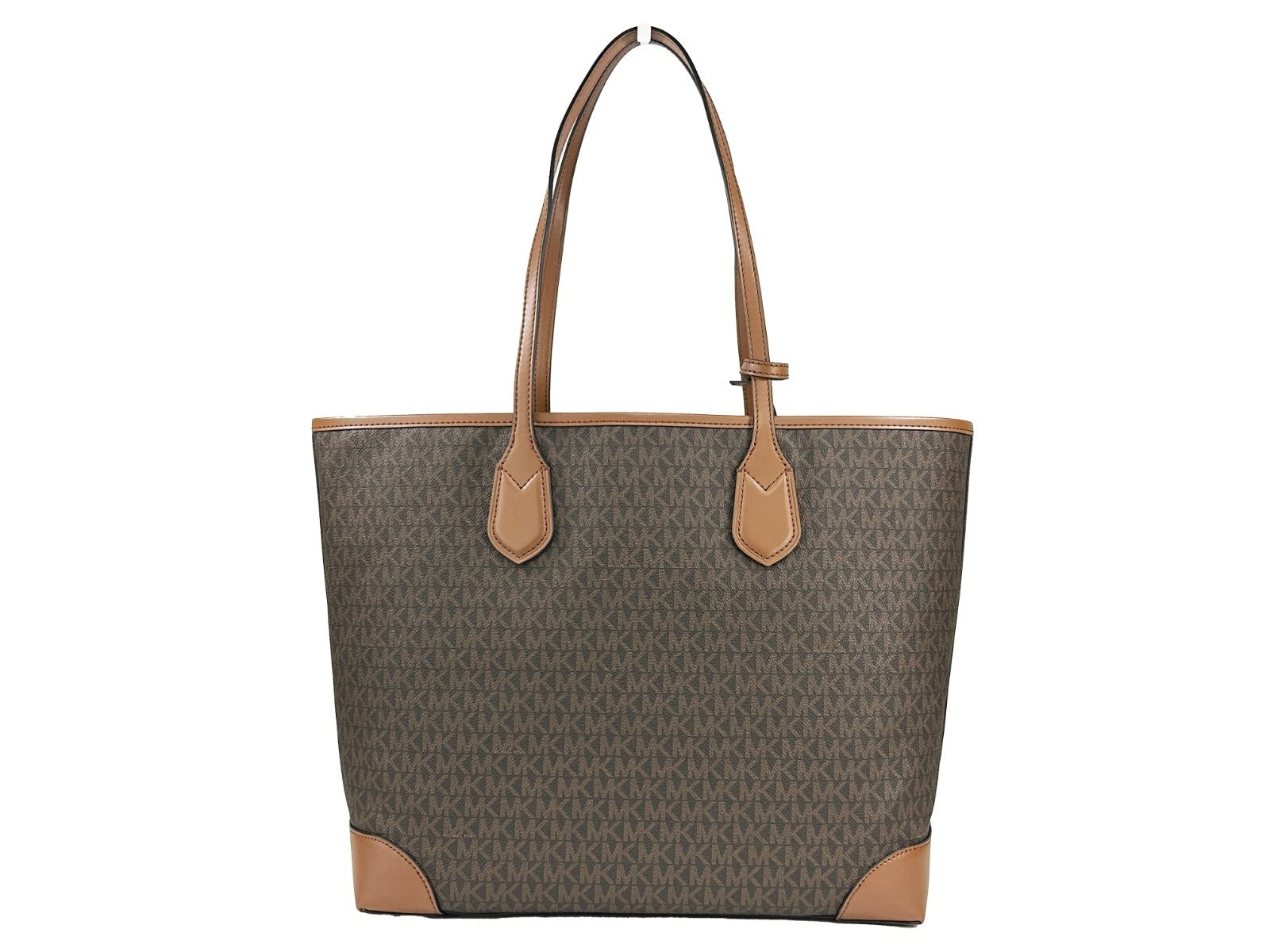 Eva Large Stripe Travel Tote Bag Plus Pouch Brown - ventzia