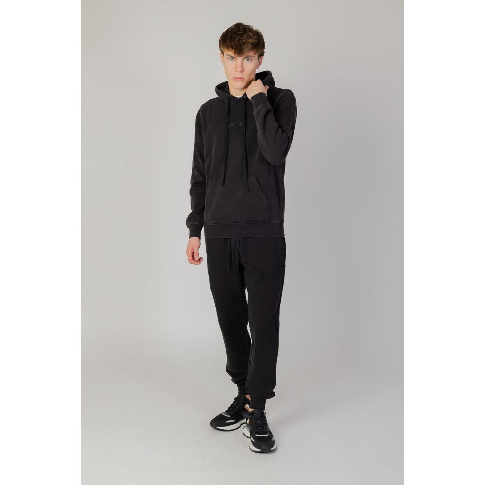 Black Cotton Hoody - ventzia