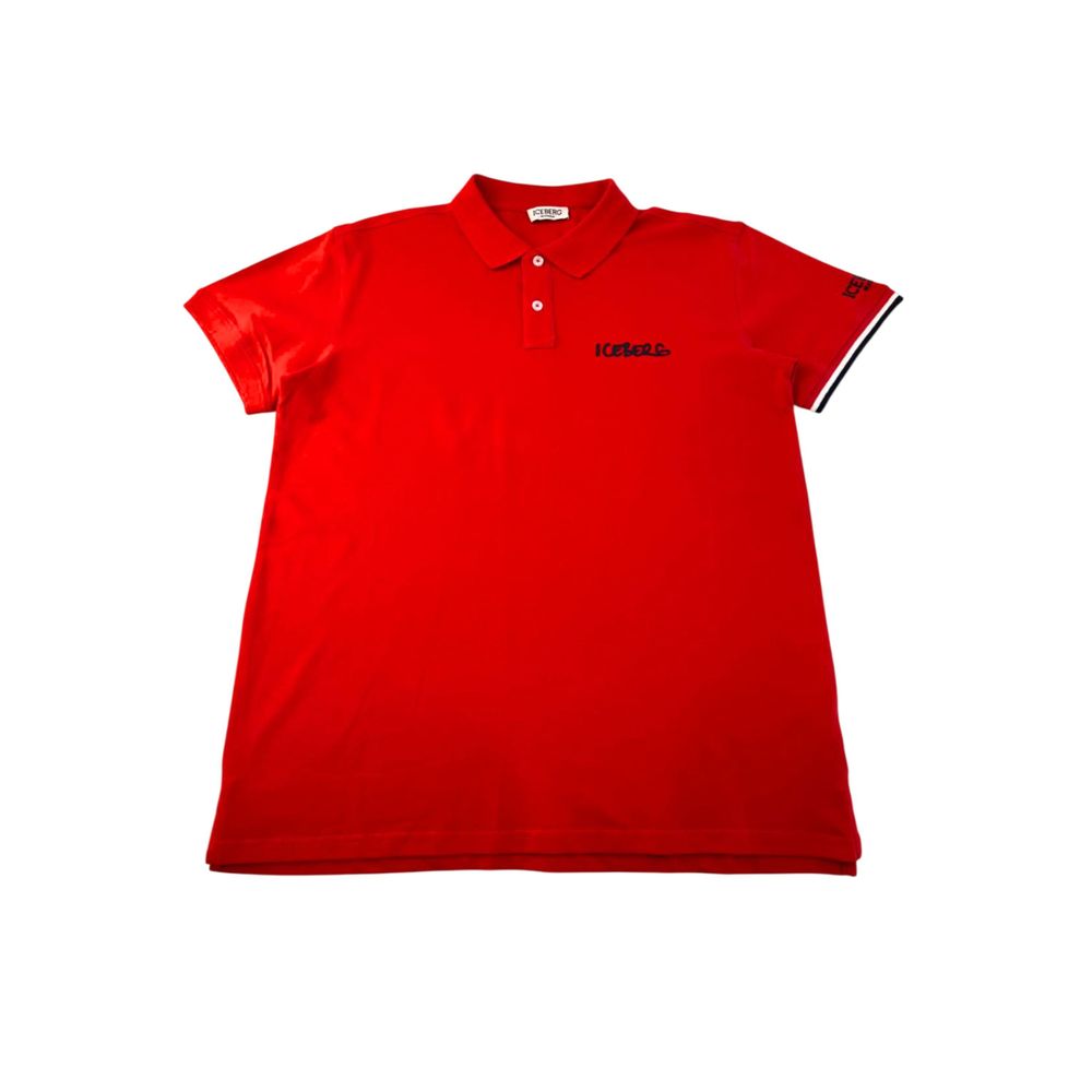 Red Cotton Men Polo Shirt - ventzia