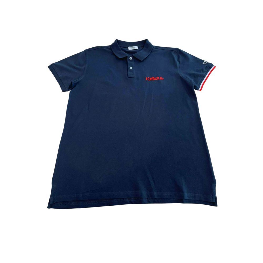 Blue Cotton Men Polo Shirt - ventzia