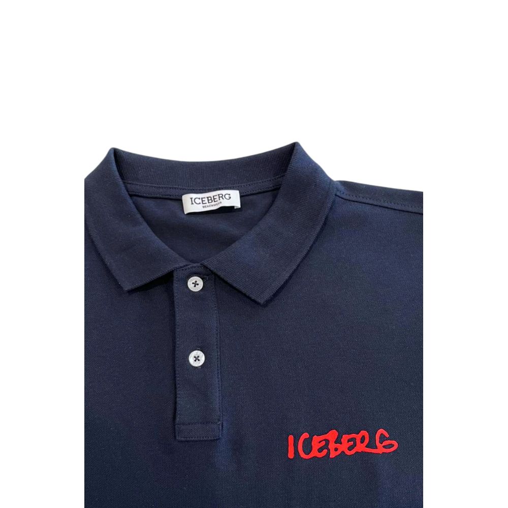 Blue Cotton Men Polo Shirt - ventzia