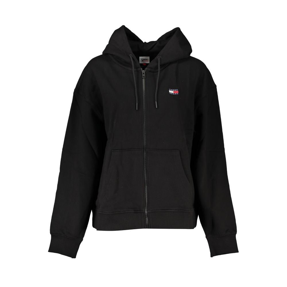 Black Cotton Women Sweatshirt - ventzia