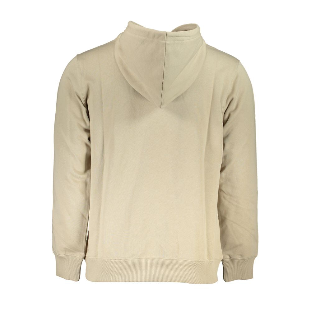 Beige Hooded Cotton Sweatshirt - ventzia