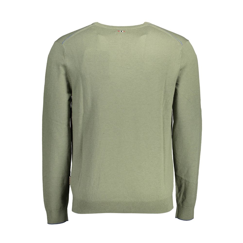Green Wool Men Sweater - ventzia