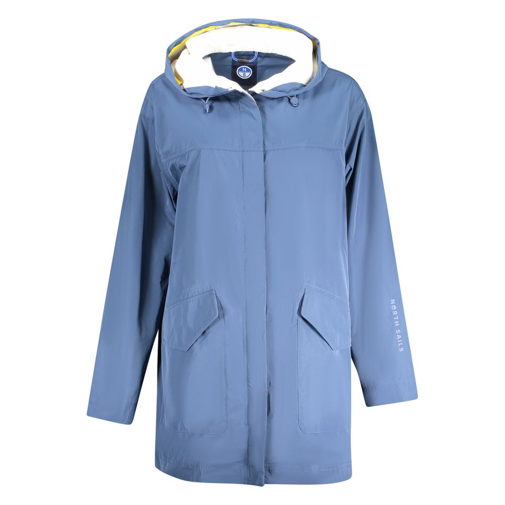 Blu Polyester Women's Parka - ventzia