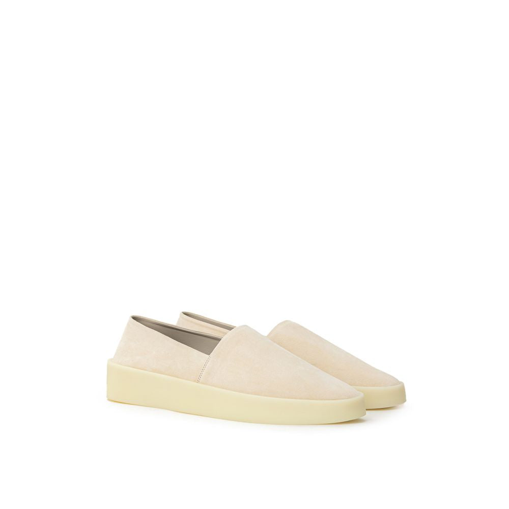 Beige Leather Slip-On Loafer - ventzia