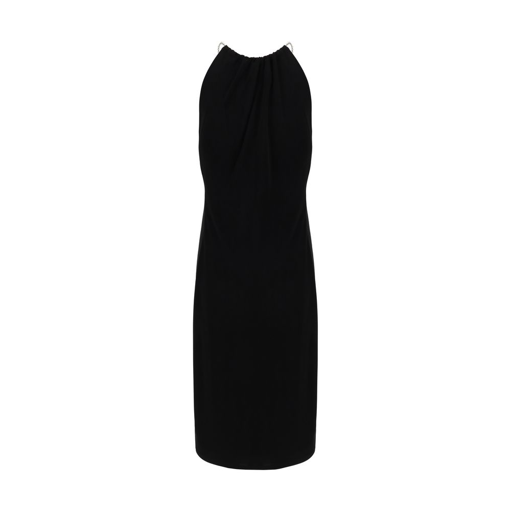 Black Viscose Cocktail Dress - ventzia