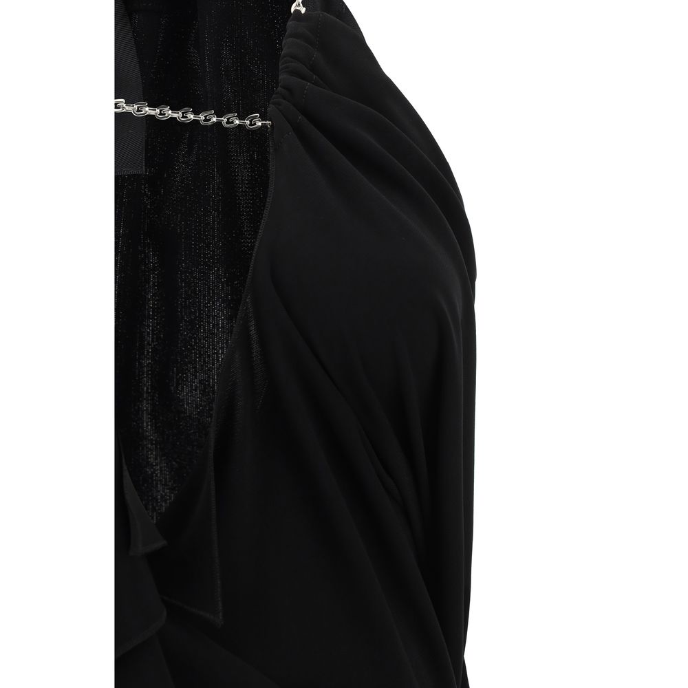 Black Viscose Cocktail Dress - ventzia