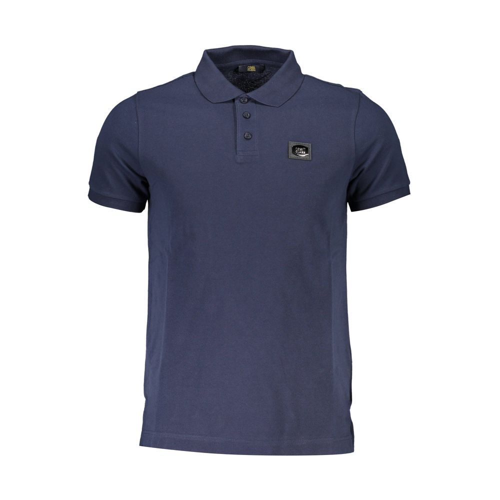 Blue Cotton Men Polo Shirt - ventzia