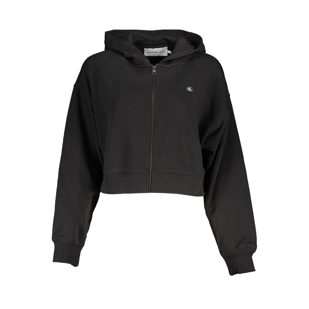Black Cotton Women's Sweatshirt - ventzia