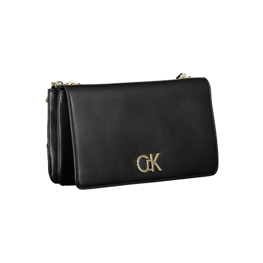 Black Polyester Handbag - ventzia