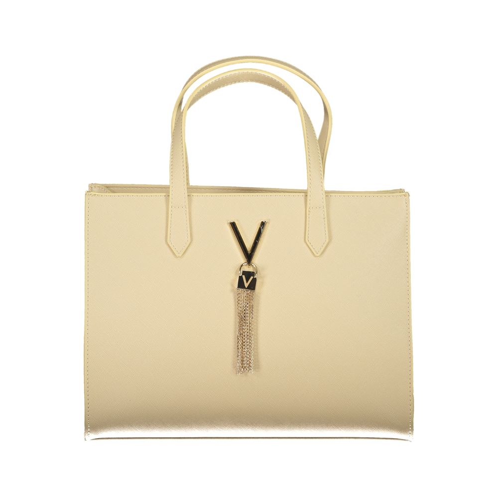 Beige Polyurethane Women Handbag - ventzia